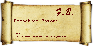 Forschner Botond névjegykártya